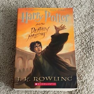 Scholastic Harry Potter and The Deathly Hallows Book with Orange and Brown Cover
